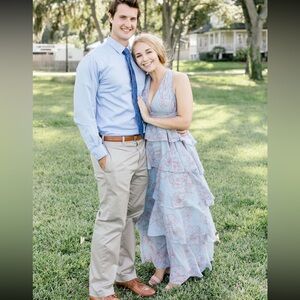 LULUS ruffle maxi dress